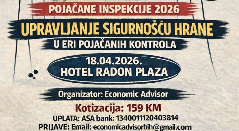 Economic Advisor, seminar pod nazivom “Upravljanje sigurnošću hrane u eri pojačanih kontrola”